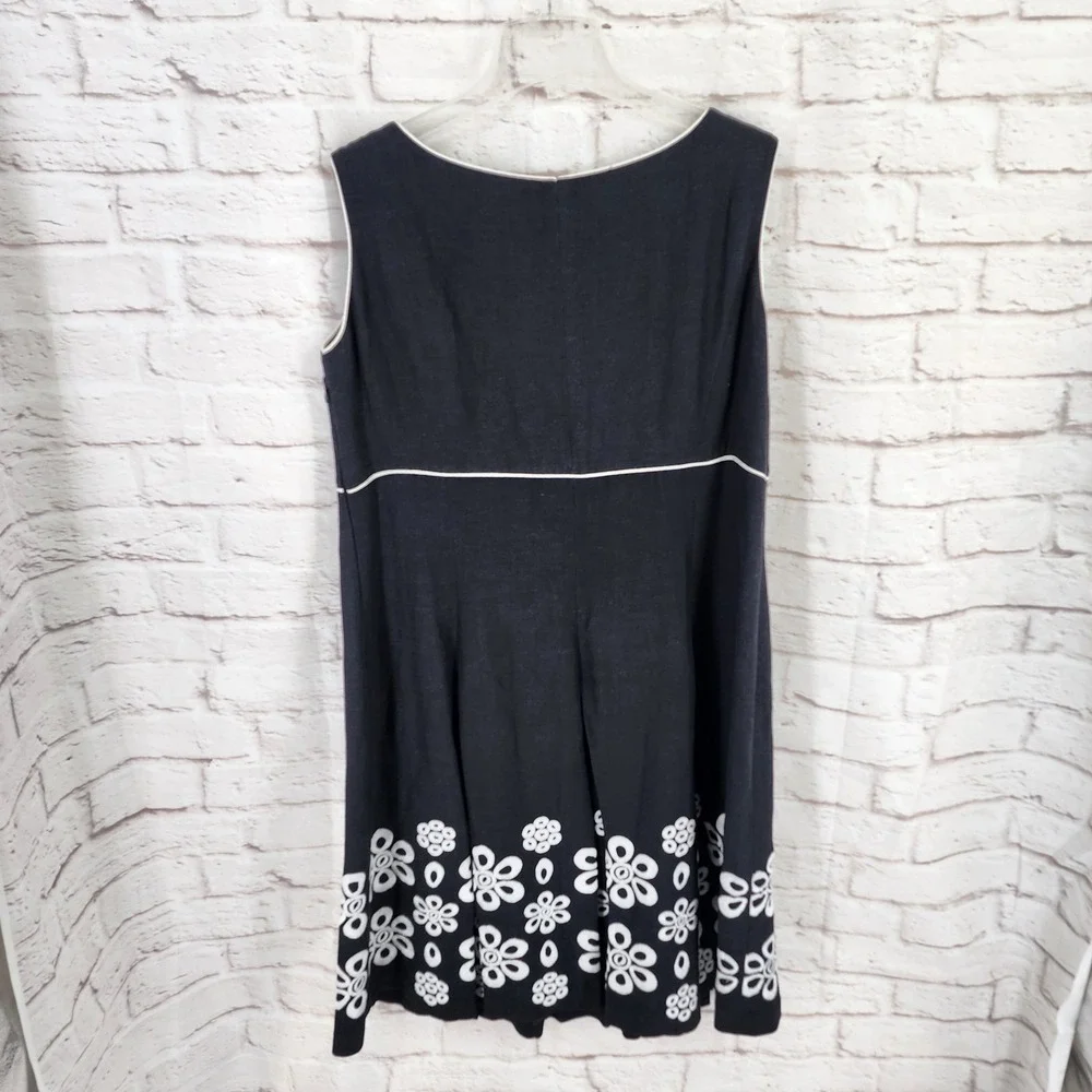 Tweeds Linen Blend Dress Size 20W Floral Preppy Vacation Cruise Summer Floral